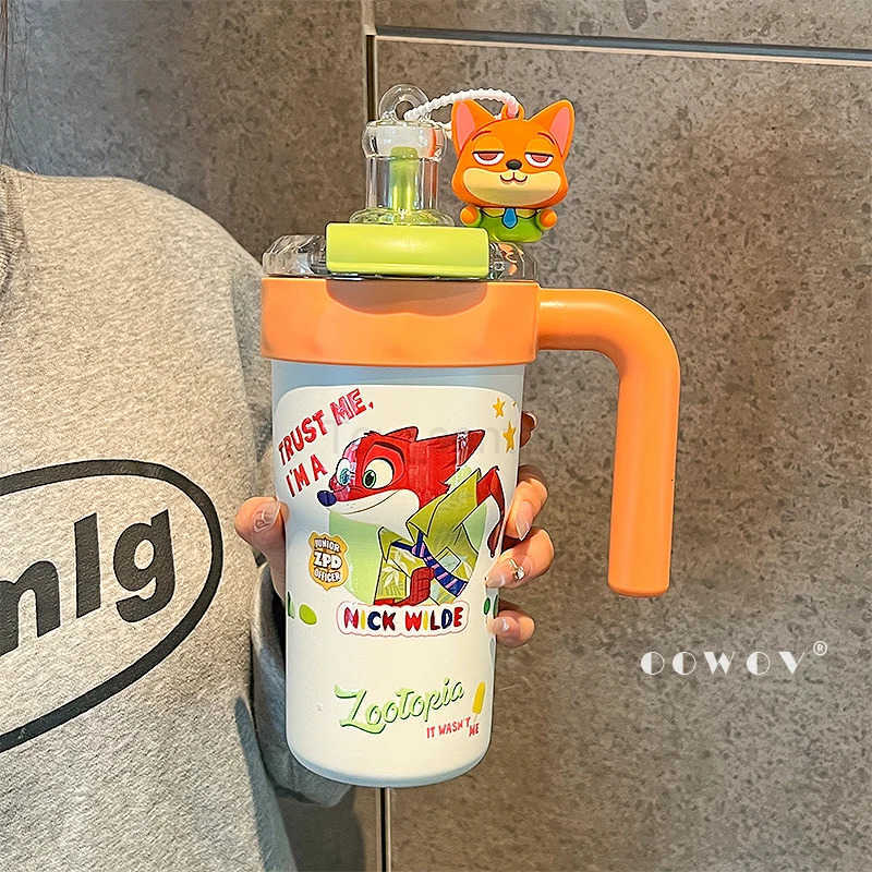 Disney Zootopia Judy Hopps Nick Wilde Thermos large capacity easy to carry outdoor home office cup childrens birthday gift H251203