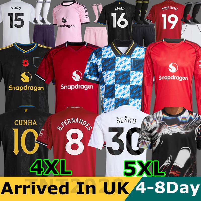25 26 MAN CUNHA training Soccer Jersey AMAD SESKO MAINOO MOUNT ZIRKZEE unted football shirt MARTINEZ FERNANDES UNTED MBEUMO Kids Child Long short Sleeve jerseys 99