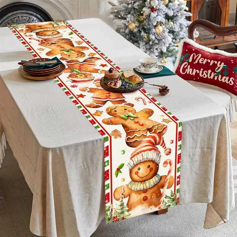 Christmas VIKAMA Christmas Gingerbread Man Cartoon Table Flag Holiday Atmosphere Family Table Decoration Table Flag Holiday Decoration Y251113