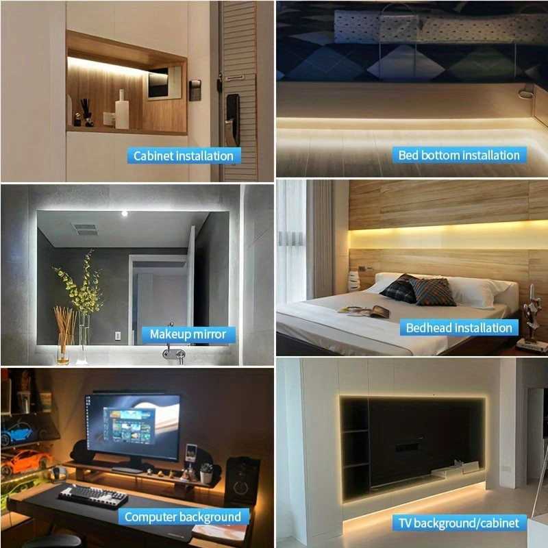 USB 5V COB Led Strip Dimmable LED Strip Lights 320 Leds/m Self-adhesive Flexible Led Ribbon for Kitchen Cabinet Mirror Bedroom W251112