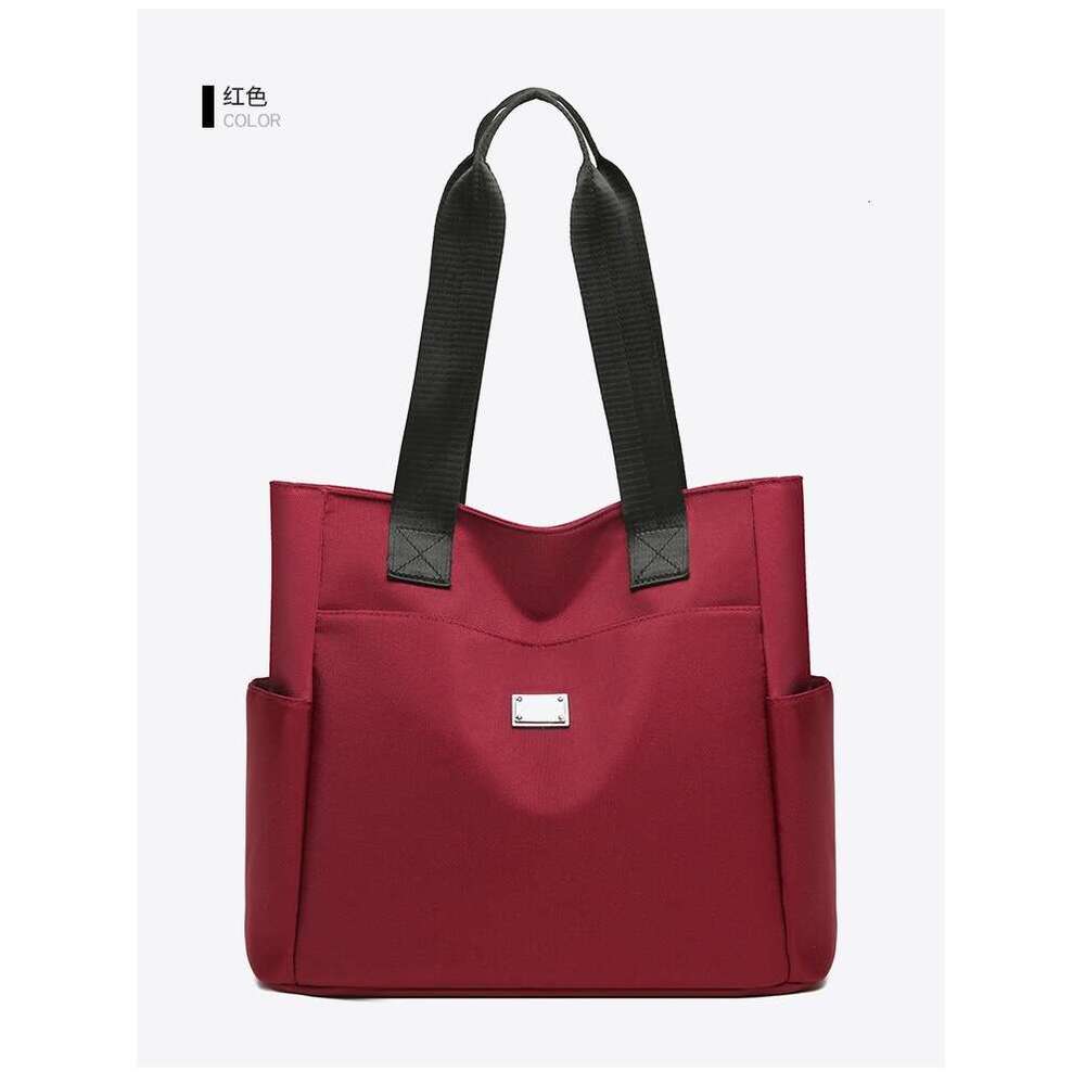 Canvas women's new large capacity Oxford cloth embroidered thread commuting tote bag, shoulder bag