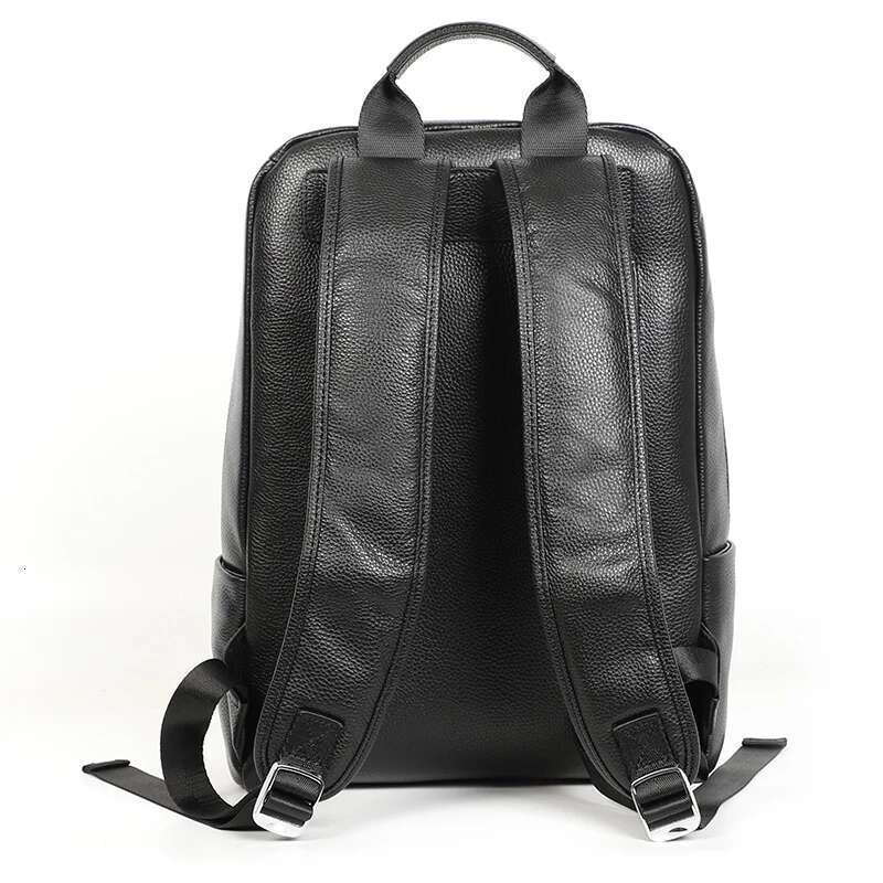 New Natural Cowskin 100% Genuine Men's Fashion Large Capacity Shoolbag For Boy Leather Laptop Backpack Bag