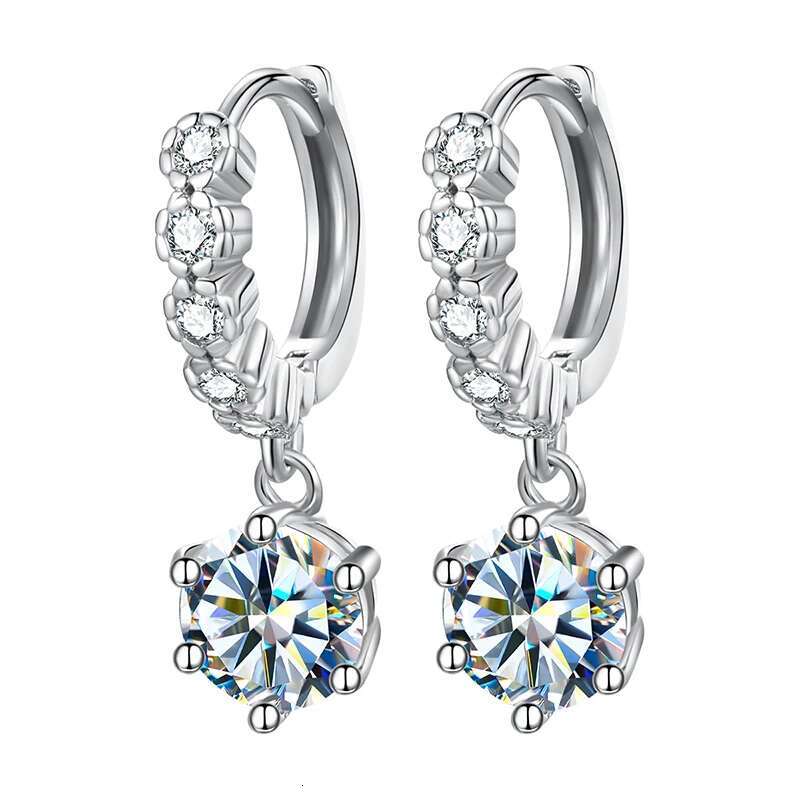 GRA Glamorous 1ct Certified Moissanite Diamond Flower Drop Earrings for Women 925 Sterling Silver Wedding Earrings Fine Jewelry
