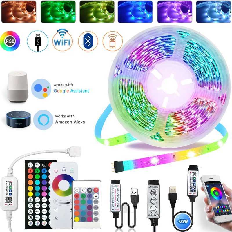 1-20M USB LED Strip Lights WIFI APP Control Color Changing 5050 RGB Led Light Flexible Lamp Tape for TV Backlight Room Decor W251112