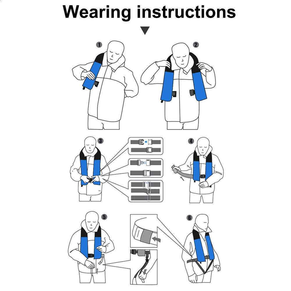 Automatic Inflatable Life Jacket Professional Swiming Fishing Life Vest Water Sports Children Adult Life Vest for Fishing 250411