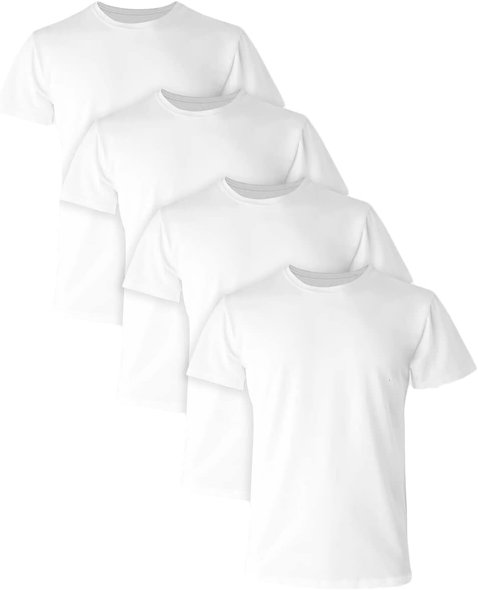 Men's Ultimate Comfort Fit Undershirt,Crewneck Stretch-cotton T-Shirt, 4-pack