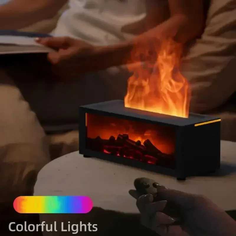 USB-Powered Flame Fireplace Aroma Diffuser with Soundwave Technology Humidifier Colorful Charcoal Effect -Ideal for Christmas Y251113