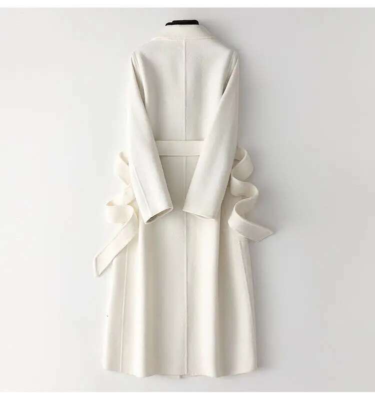 Fimtairah Double-Sided 100% Wool Long Black 2025 Autumn And Winter New Korean Women Woolen Coat