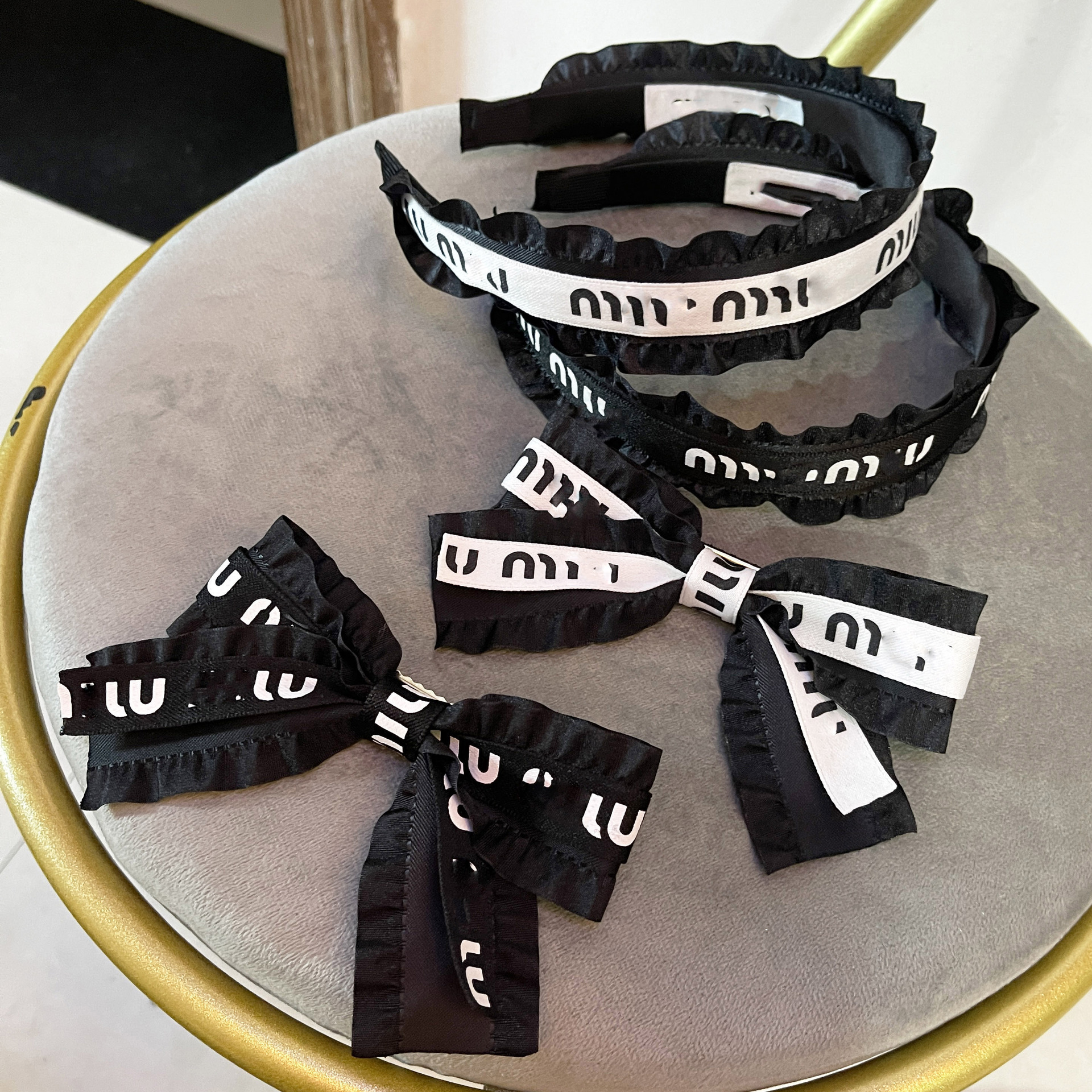 designer new Hairpin, hair rope hair hoop internet-famous trendy textured handmade hair accessories bow barrette