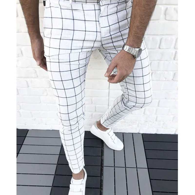 2025 new spring mens pencil pants fashion plain weave Trouser mens ultra-thin fit business clothes young mens tight pants MY908XJ250412
