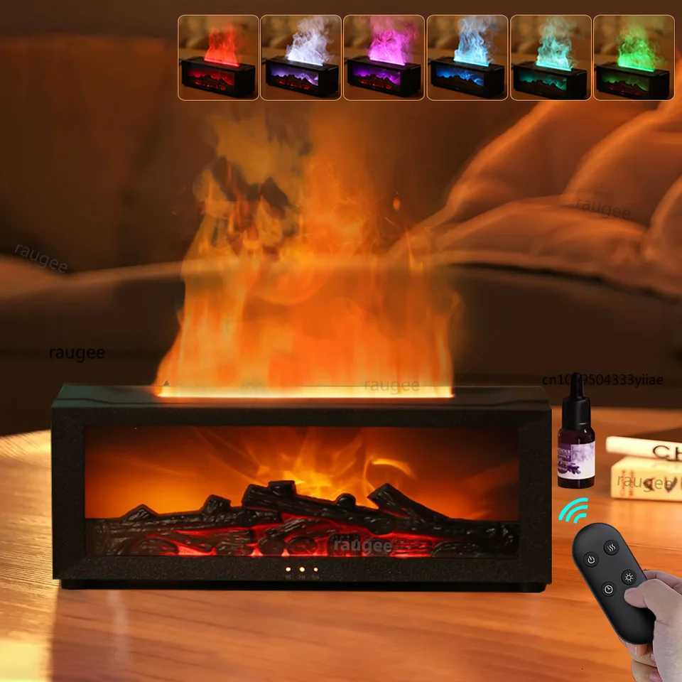 Air Aroma Humidifier Essential Oils Humidifier Flame Fragrance Diffuser Home Aromatherapy Diffuser With LED Light Remote Control Y251113