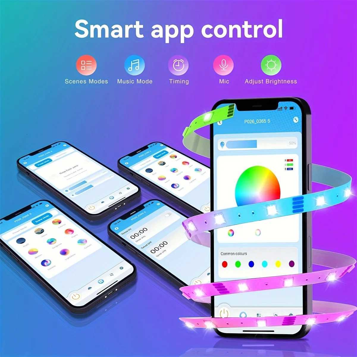 30 LEDS/meter LED Strip Bluetooth APP Control With Battery And US plug Power Supply For Home Decoration And Ambient Lighting W251112