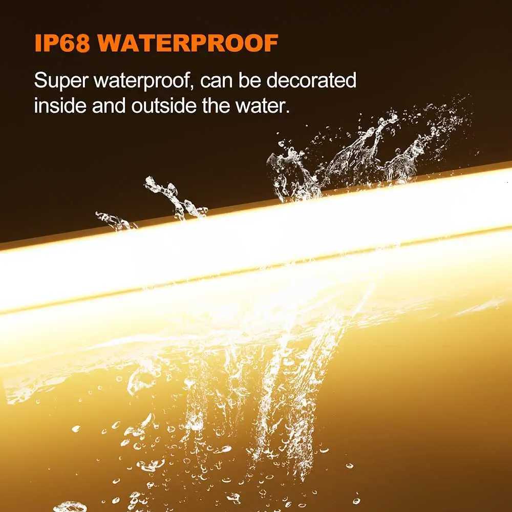 24V COB Solar Neon Light Strips Solar Flexible Lights Waterproof IP68 Warm White 1m 2m 3m 4m 5m LED Strip For Garden Decoration W251112