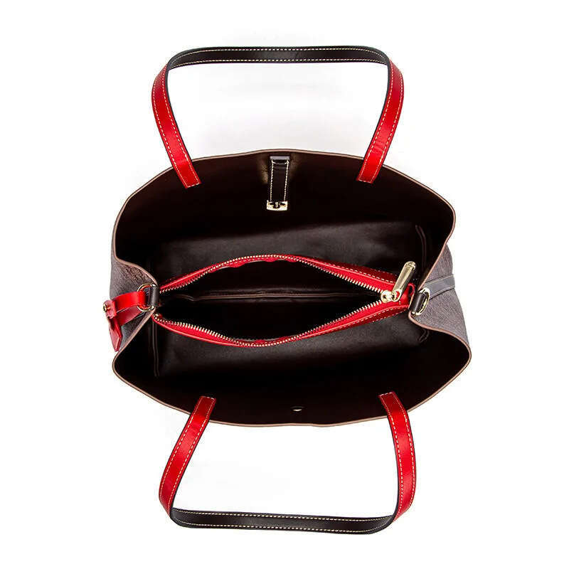 CHHC Classic Commuter Travel Bucket Bag Cartoon Bear Pattern Large Capacity Women's Simple Leisure