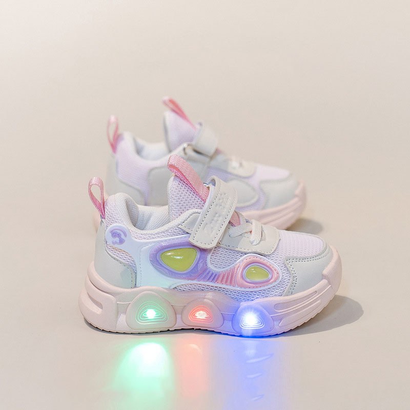 designer shoes 2025 Light-up children's shoes with breathable mesh Children's sports shoes with flashing lights Little girl and boy's d