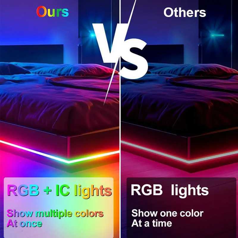 RGBIC Neon Light Strip Colorful 5V USB Neon LED Strip Bluetooth APP Music Sync Silicone Neon Rope Light for Room Festive Decor W251112