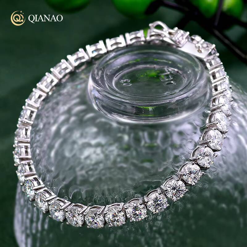 Tennis Bracelet 100 S925 VVS Moissanite Sliver Tennis Chain 6mm Iced Out Hip Hop Jewelry Diamond Fine Jewelry Chain