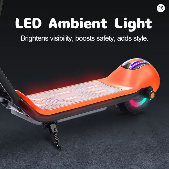 Mankeel MK029 Kids Electric Scooter 6-12 Years Colorful Flashing Lights 6-8km Range Max 14km/h Smart Bluetooth Music E-Scooter