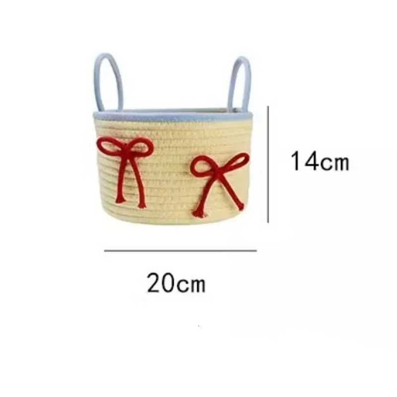 Nordic Cotton Rope Storage Baskets Woven Desktop Sundries Kids Toys Organizer Box Keys Snacks Box Sundries Organizer Y251112