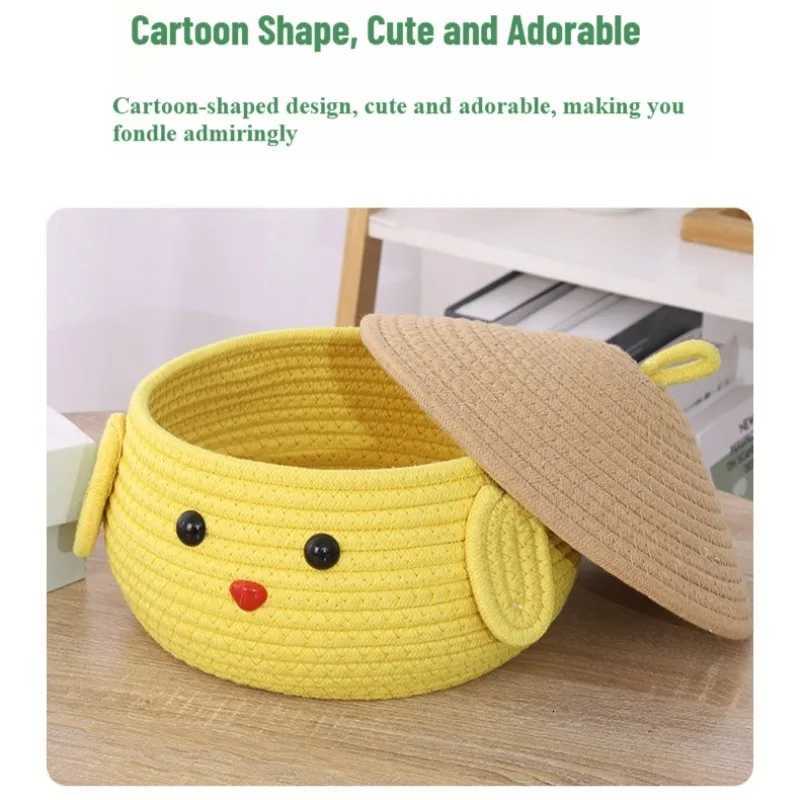 Hot Pudding Dog Cotton Rope Storage Basket Woven Desktop Organizer for Snacks Toys Living Ro Bedside Decor Bin Gif Y251112