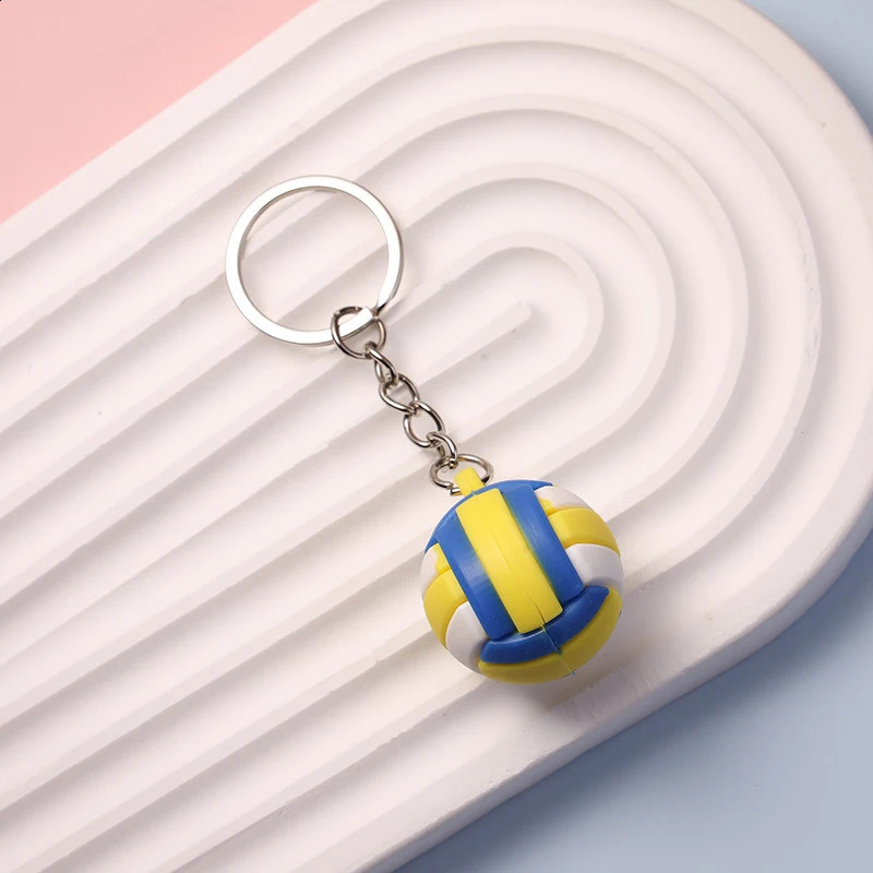 Simulated football basketball volleyball tennis rugby keychain PVC creative mini backpack pendant car accessories gift 250410