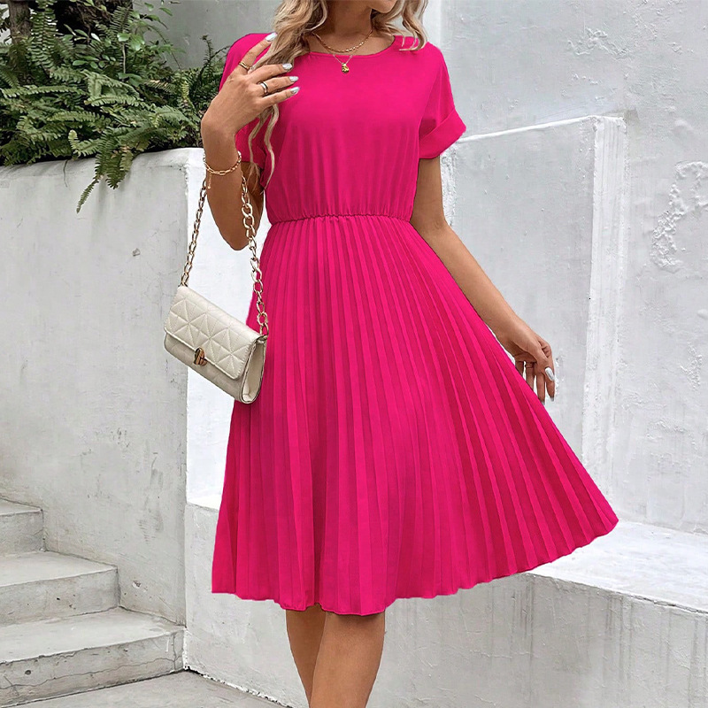 Wind Dress 2025 Spring/Summer New Collection Solid Color Loose Polyester A-line Skirt Womens Wear