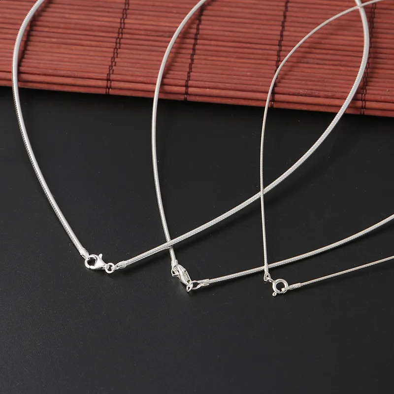 1-2 mm Thick Real Silver Classic Simple Fashion Clavicle Necklace Woman S925 Silver Soft Collar Chain Chokers Chain Jewelry 250407