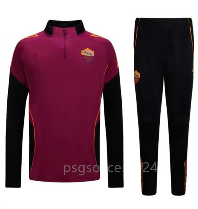 2025 2026 Rome half zipper adult tracksuit soccer jersey 24 25 26 Rome tracksuit training Half pull long sleeve training suit Survetement jogging sets kit 66
