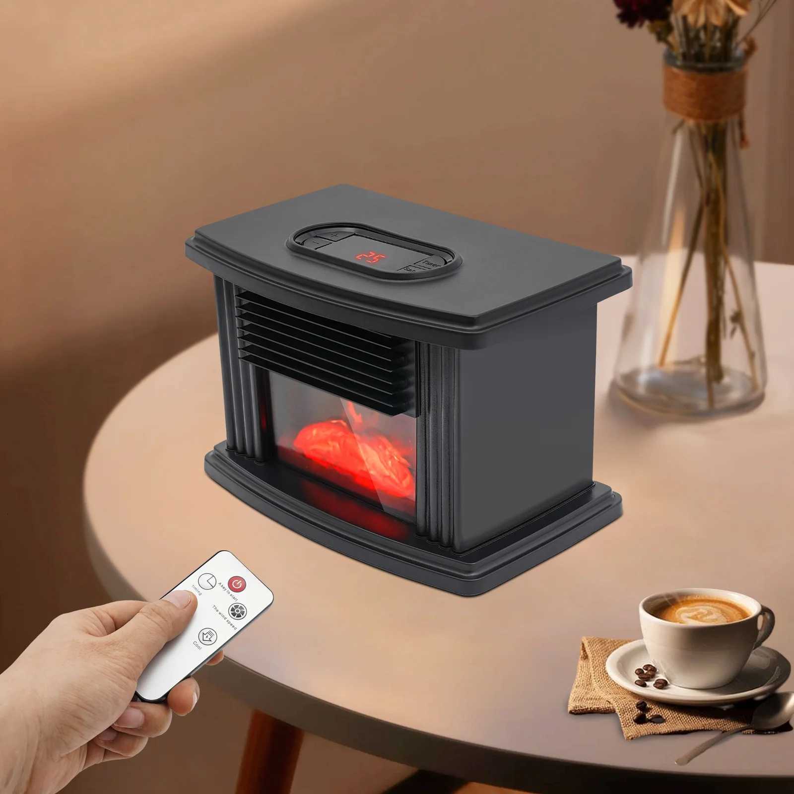 1000W Electric Flame Heater Fireplace Air Heater 3 Gear Space Heater Stove for Living Rooms Bedrooms Basements Rvs Y251113