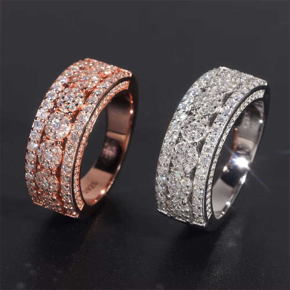 DE Cluster Flower Moissanite Ring Flower Design Moissanite Rings 925 Sterling Silver Moissanite Rings with Certificate