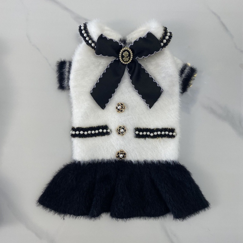 Dog Dresses Designer autumn and winter cat Clothes New Winter Clothing Designer Chic Dog High end Pets Sweater Dress for small dog