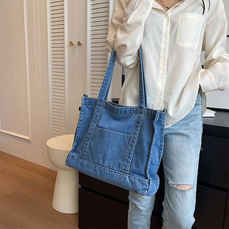 Four Seasons Universal Large Capacity Leisure Fashion All-In-One Denim Bag