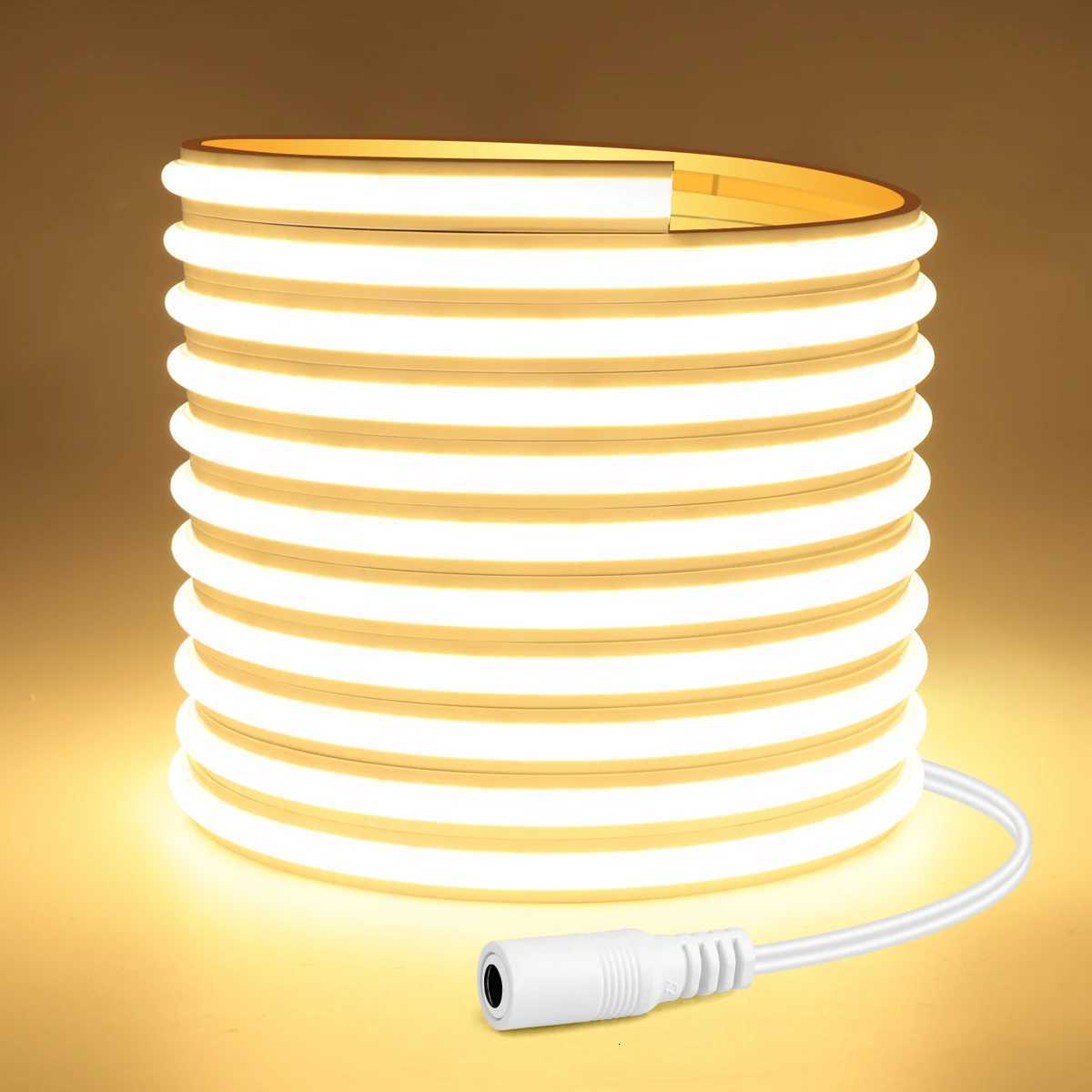 Super Bright 110V 220V To DC 24V COB LED Strip Neon Lights FOB Flexible Tape Waterproof 2M 3M 5M 10M Night Lamp For Garden Decor W251112