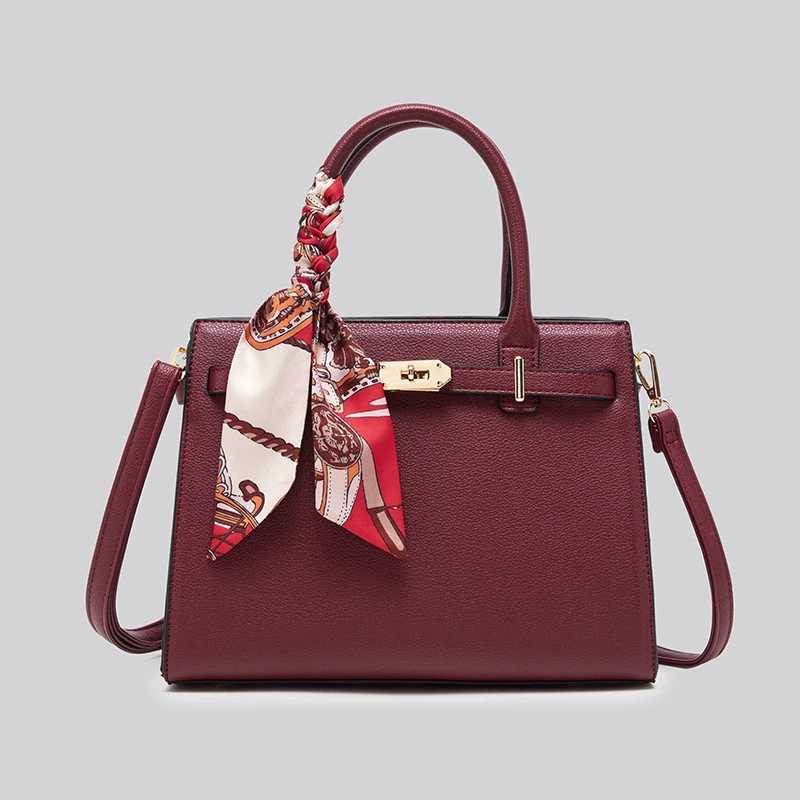 Show 2025 Handbag with Scarf Decor and Metal Clasp High Quality for Evening Parties BanquetsW251112