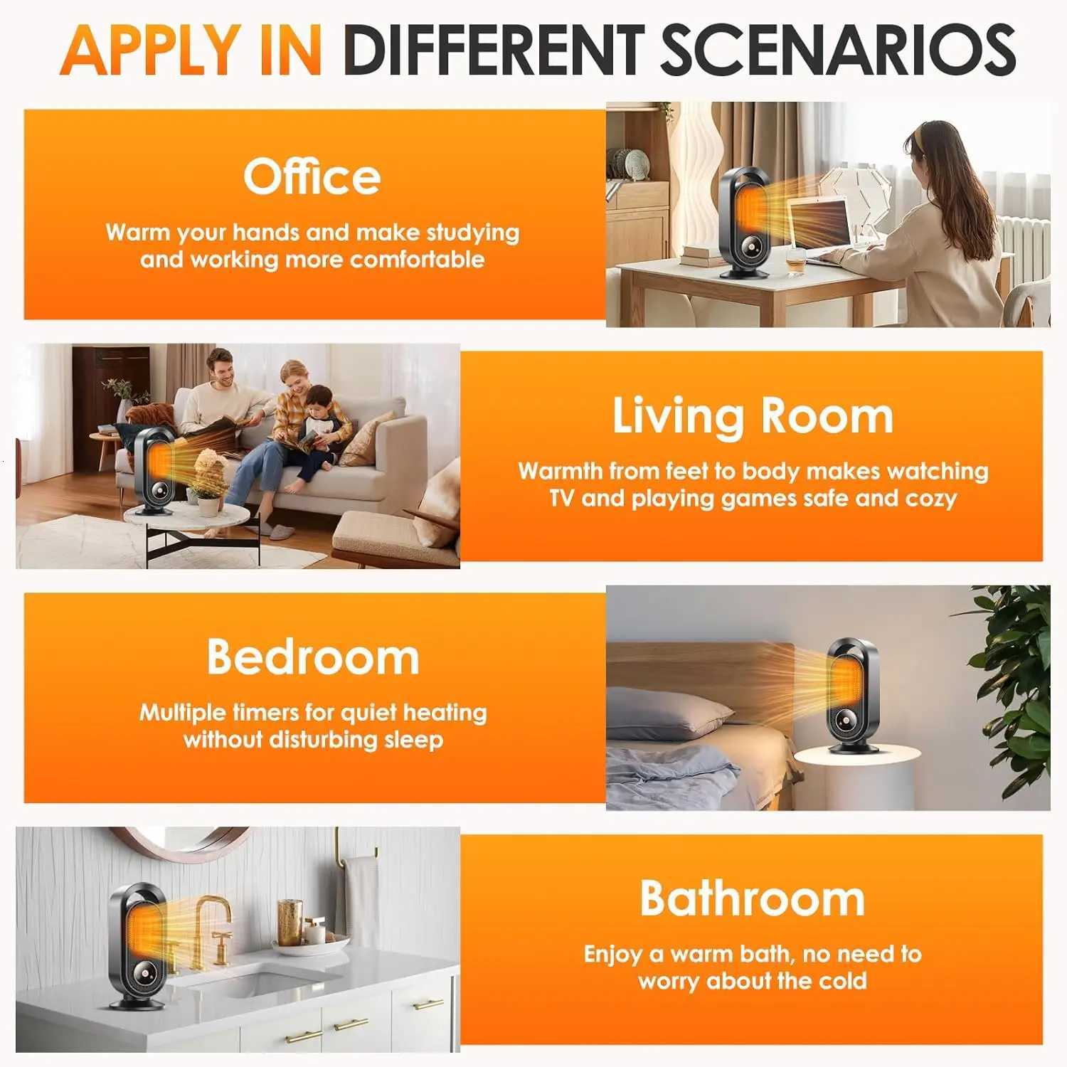 1500W Electric Heater Portable Desktop heater small household Heater cooling and heating PTC quick heating With Remote Control Y251113