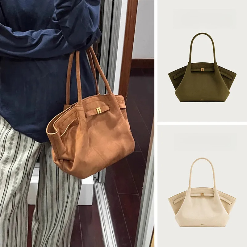 2025S New Model Designer Bag Dumpg Bun New Premium Suede Commuter Large Capacity Handheld Single Shoulder Tote Bag Totebag Handbag