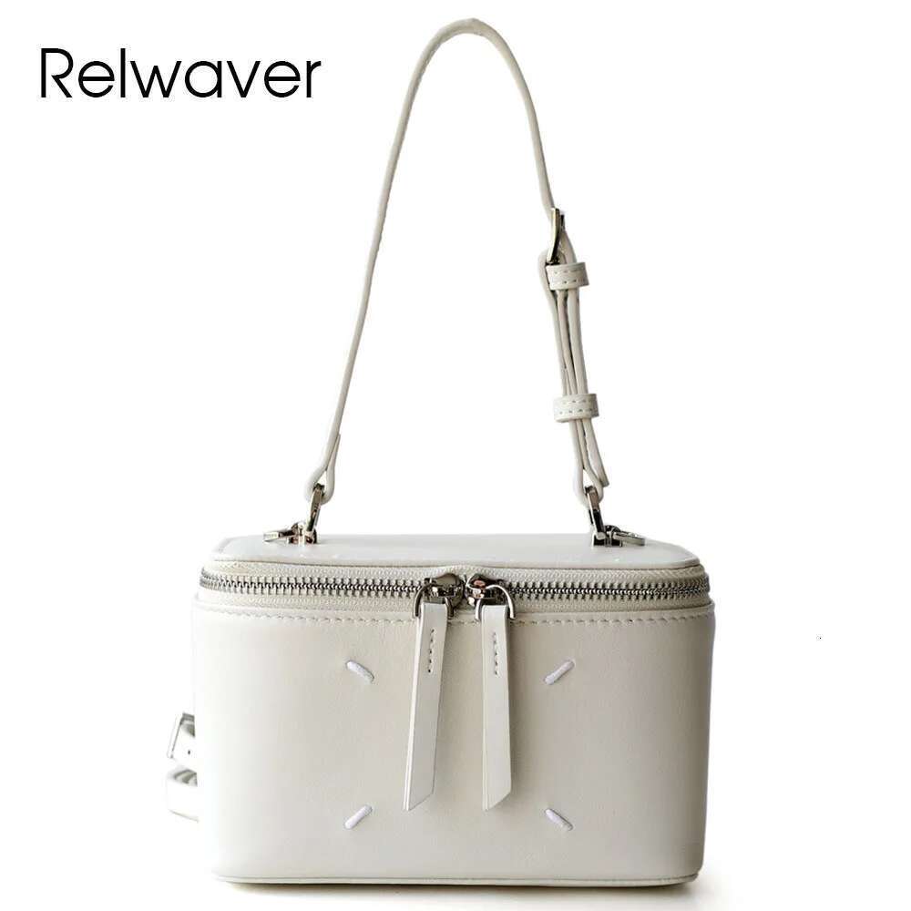 Relwaver Shoulder Bag Genuine Leather Handbag 2025 Spring Summer Sheep Skin Box Fashion Versatile Crossbody Bags For Women