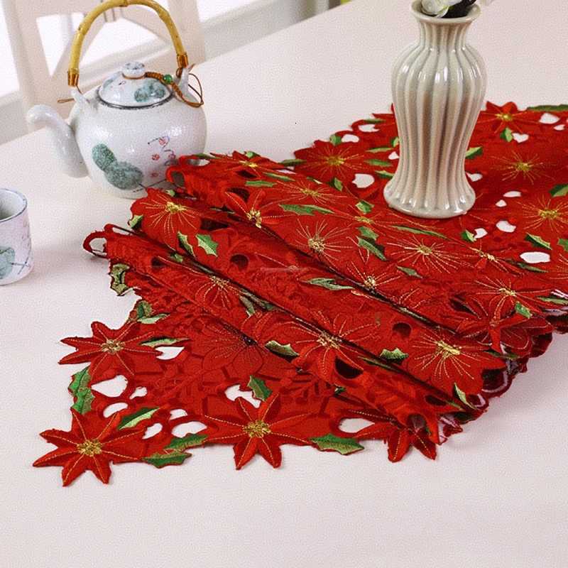 Christmas Neutral Table Decorations For Christmas Holly Luxury X Table Embroidered Inch Runner Table Christmas 70 15 Water Tablecloth Y251113