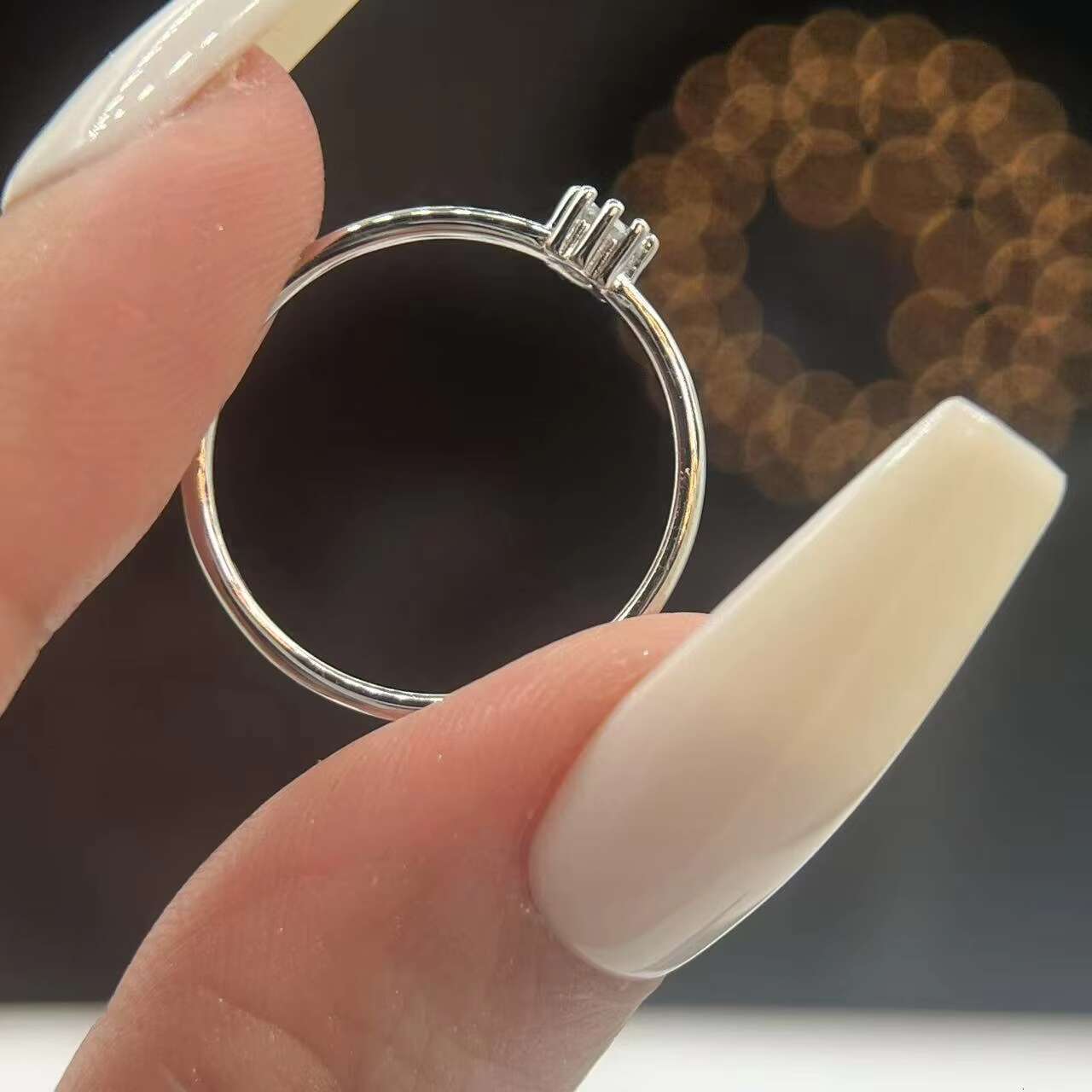 Fashion Jewelry Moissanite Eternity Wedding Ring Set VVS Round Shape Diamond S925 Sterling Silver for Women Wedding Engagement