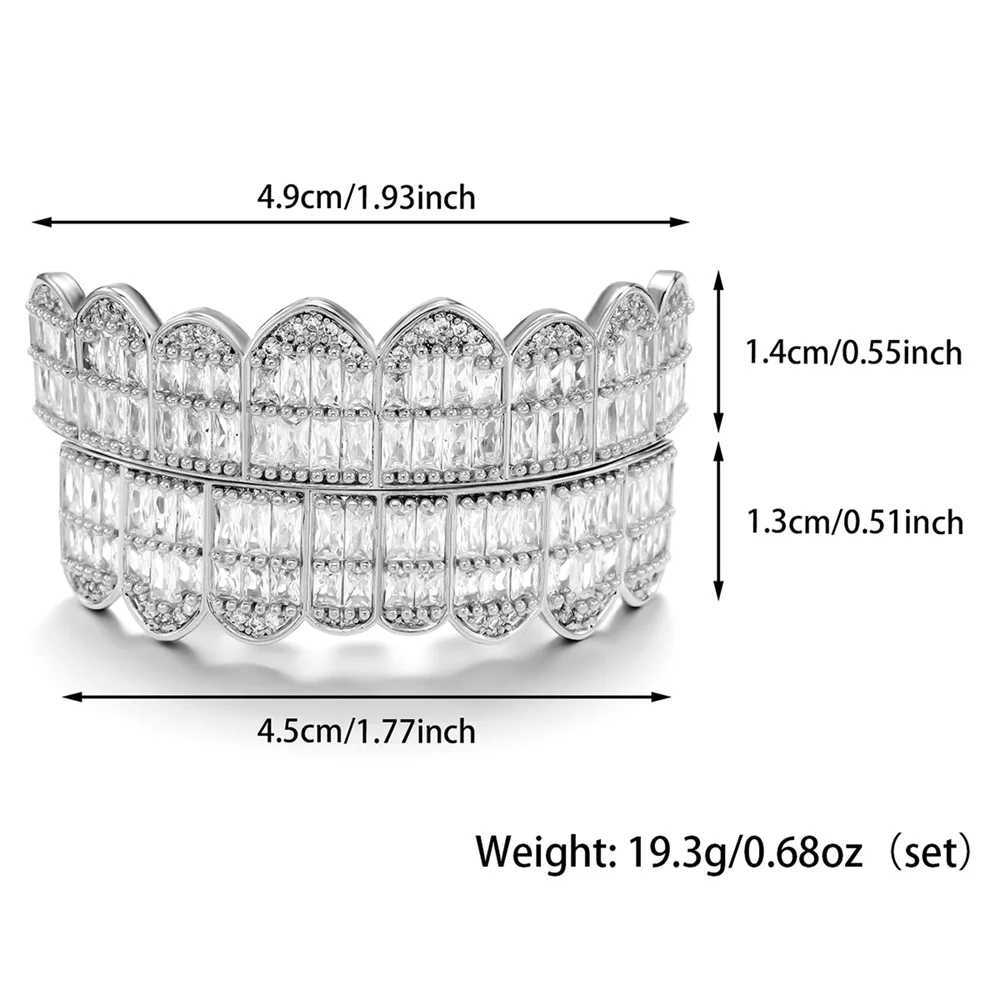 D Z New Baiji Cake Set Teeth Grillz Top and Bottom Gold Plated Hip Hop Fashion Rap Singer Jewelry Punk Party GiftXJ250412