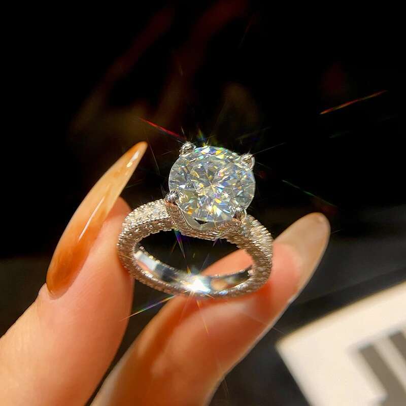 GRA 5CT Deluxe Certified Moissanite Diamond Wedding Rings For Women Gift Real 925 Sterling Silver Best Quality Luxury Jewelry