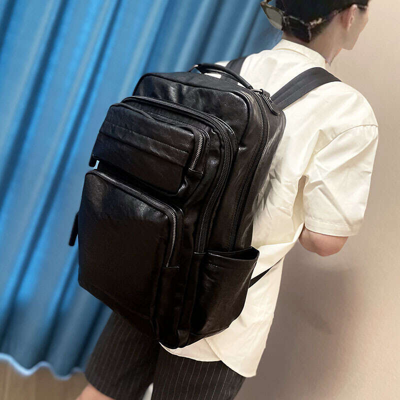 Backpack P16638 Korean version men's computer large capacity, fashionable and trendy college student backpack, leisure travel bag