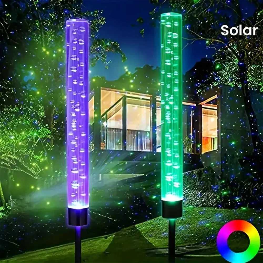 1/2/4PC Solar Reed Lamp Bubble Stick RGB Colorful Acrylic Courtyard Park Scenic Area Lawn Garden Insertion Landscape Lamp M251113