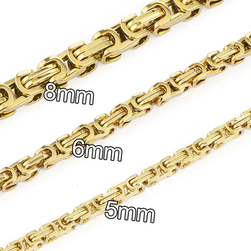 Men Stainless Steel Link Chains Necklace Multicolor Byzantine Strong Heavy Long Chain Necklaces Hip Hop man Punk Jewelry 251110