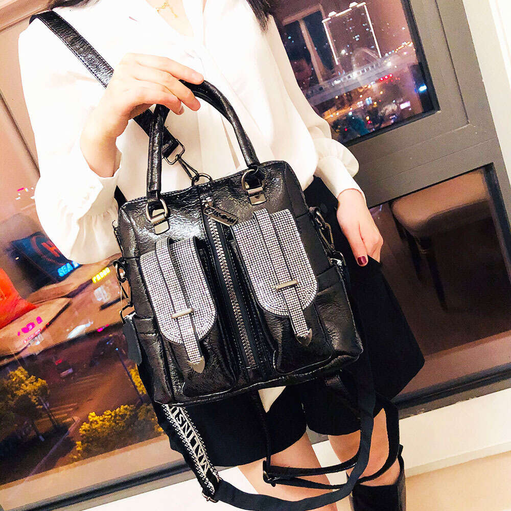 Backpack for Women New Fashionable Large Capacity Single Shoulder with Diamond Inlaid Handbag Trendy Crossbody Bag