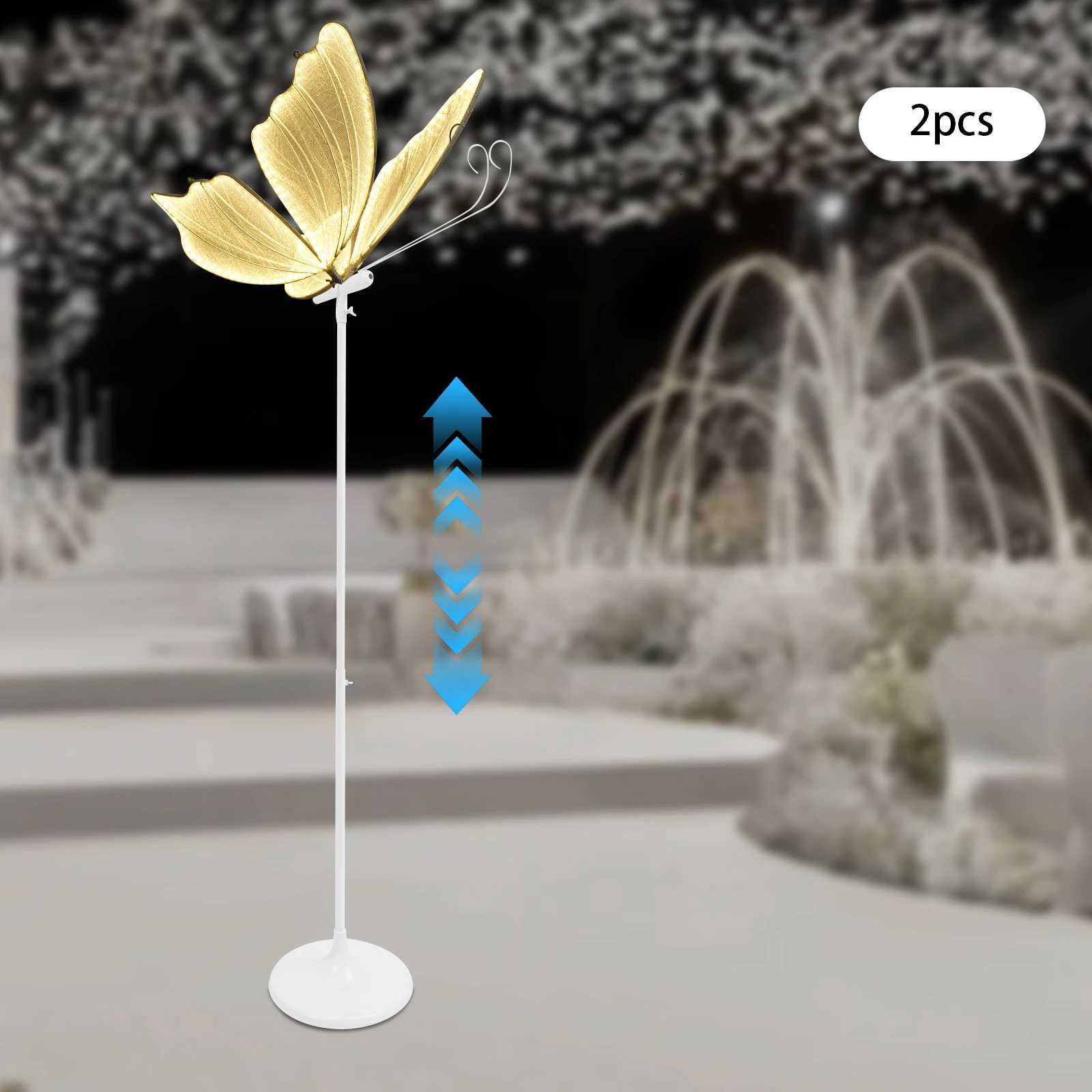 BYMAOCAR 2PCS Wedding Butterfly Floor Lamp LED Butterfly Ceiling Lamp for Wedding Party 575-701in Adjustable HeightW251113