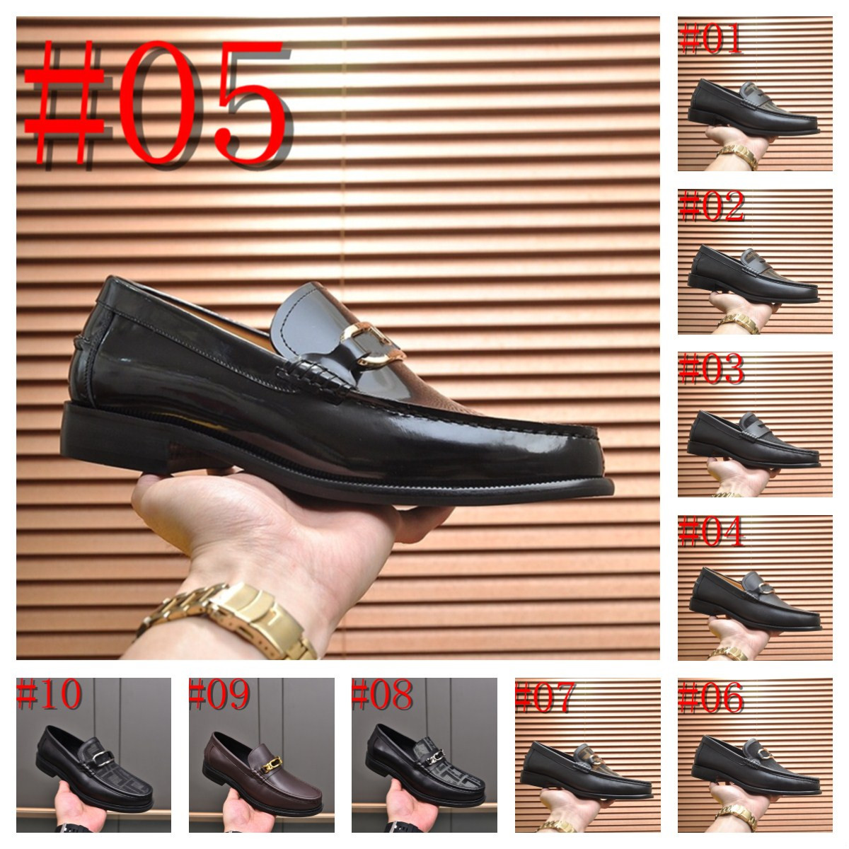 22Model 2024 Top Quality brand Formal Designer Dress Shoes Luxurious Men Black Blue Genuine Leather Shoes Pointed Toe Men's Business Oxfords Shoes 38-45