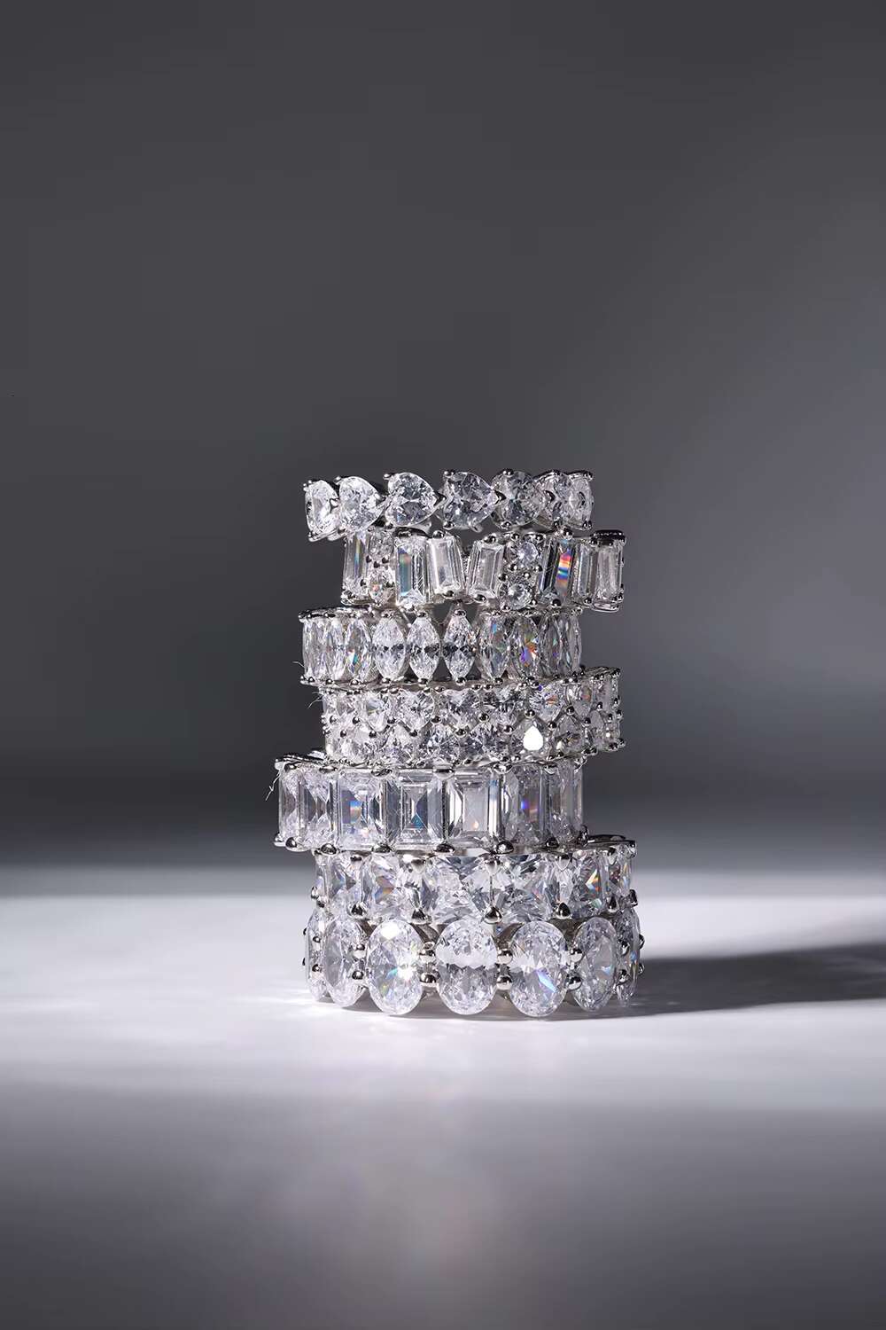 Dylam Silver Bague 8A Zirconia Eternity Engagement Diamond Wedding Ring Stackable 18K Gold Plated Rings Jewelry Women