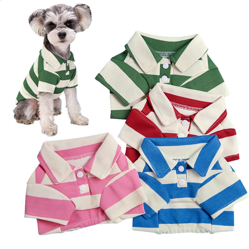Pet Dog Polo Shirt Summer Dog Clothes Casual Clothing for Small Large Dogs Cats T-shirt Chihuahua Pug Costumes Yorkshire Shirts 250407