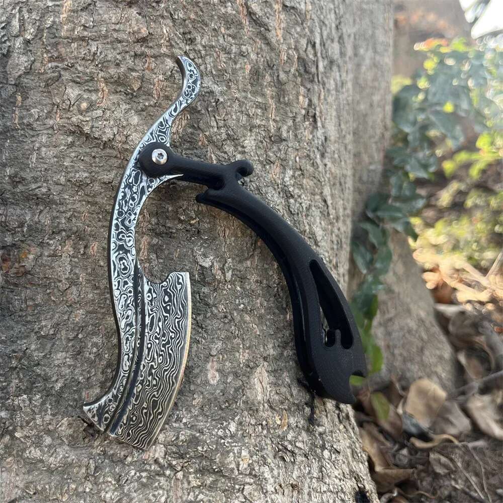 Damascus Steel Razor Folding Pocket Knife G10 Handle High Quality Outdoor Camping Knives Hunting Hiking Survival EDC Tools